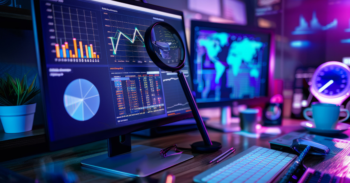 magnifying glass looking at keyword gap analysis data