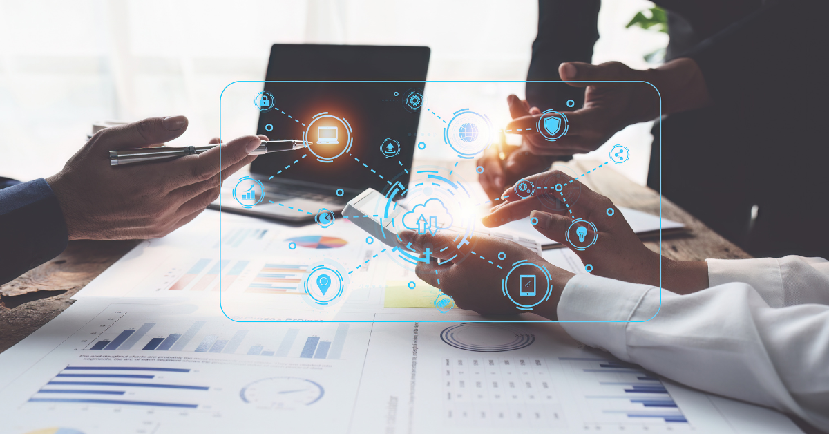 team discussing the value of AI in B2B marketing for insight, analysis and streamlined production