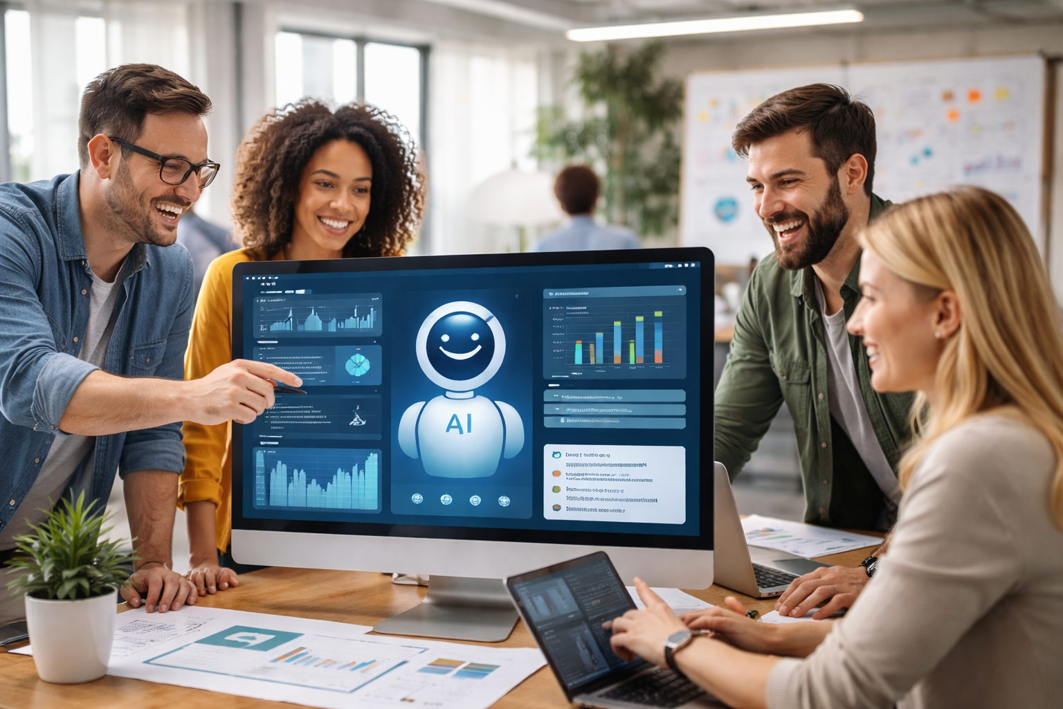 team thinking about agentic AI in b2b marketing as a machine inside a machine